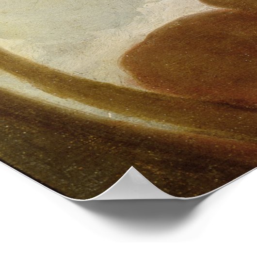 Teken met een aap die een pijp rokt poster (Hoek)