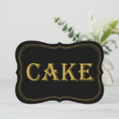 Teken met Gatsby Wedding Cake Sign van Black & Gol Kaart (Staand voorkant)