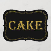 Teken met Gatsby Wedding Cake Sign van Black & Gol Kaart (Achterkant)