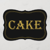 Teken met Gatsby Wedding Cake Sign van Black & Gol Kaart (Voorkant)