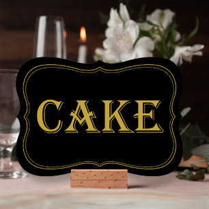 Teken met Gatsby Wedding Cake Sign van Black & Gol Kaart