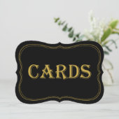 Teken met Gatsby Wedding Cards van 1920 voor zwart Kaart (Staand voorkant)