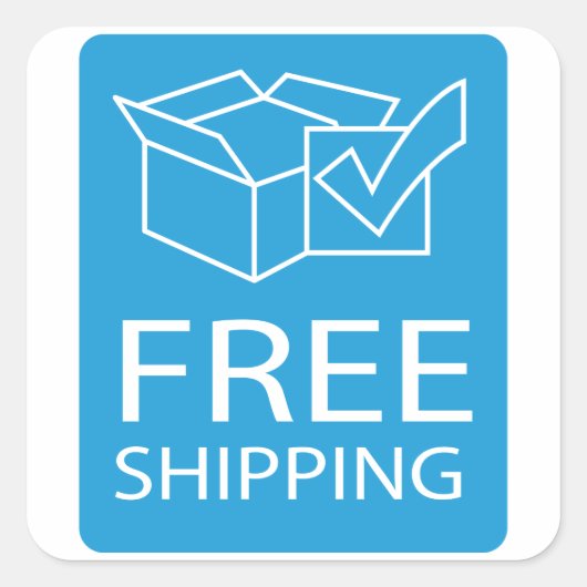 Teken met gratis verzending vierkante sticker (Voorkant)