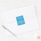 Teken met gratis verzending vierkante sticker (Envelop)