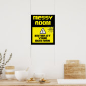 Teken met grote waarschuwing invoeren op EIGEN RIS Poster (Keuken)