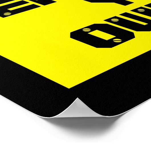 Teken met grote waarschuwing invoeren op EIGEN RIS Poster (Hoek)