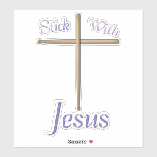 Teken met Jezus Christelijke Drummer Sticker (Vel)