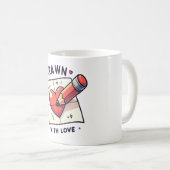 Teken met liefde koffiemok (Voorkant rechts)