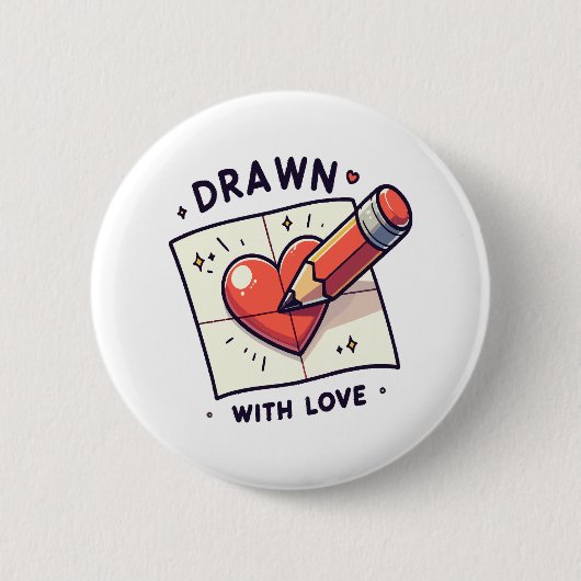 Teken met liefde ronde button 5,7 cm (Voorkant)