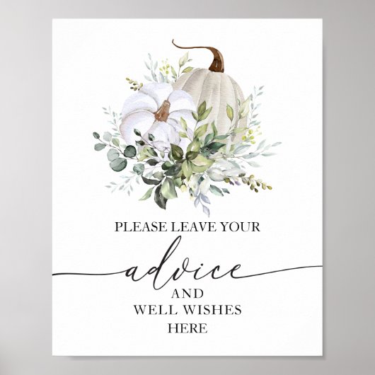 Teken met pompoen herfst bruidsfeest advies poster (Voorkant)