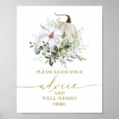 Teken met pompoen herfst bruidsmeisjes advies wens poster (Voorkant)