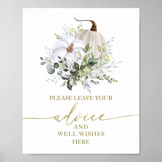 Teken met pompoen herfst bruidsmeisjes advies wens poster (Voorkant)