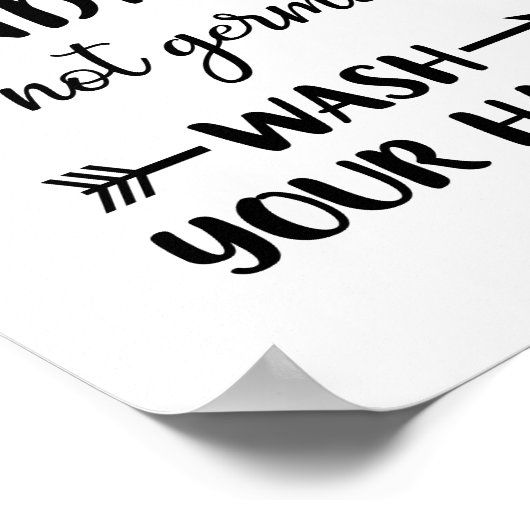 Teken met uw handen wassen - Poster voor bathroom  (Hoek)