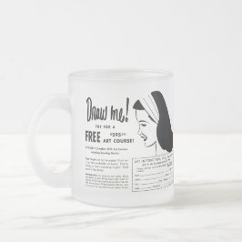 Teken mij - Vintage Kunstschool Tekenwedstrijd Matglas Koffiemok