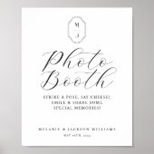 Teken Minimalistisch Elegant Schrift & Monogram vo Poster (Voorkant)