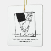 Teken Mr & Mrs Eerste Kerst Ornament (Links)