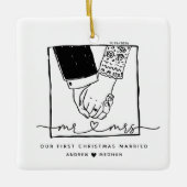 Teken Mr & Mrs Eerste Kerst Ornament (Voorkant)