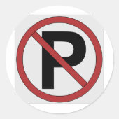 teken noparking ronde sticker (Voorkant)