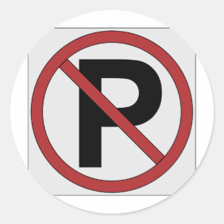 teken noparking ronde sticker