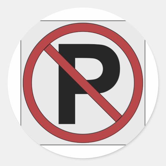 teken noparking ronde sticker (Voorkant)