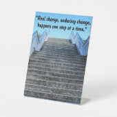 Teken 'One Step at a Time' Reclamebord Met Voetstuk (Voorkant)