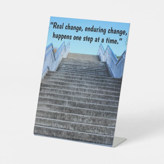Teken 'One Step at a Time' Reclamebord Met Voetstuk (Voorkant)