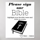 Teken ons Bijbel bruiloft gastenboek, eenvoudig te Poster (Voorkant)