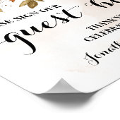 Teken ons gast boek Herfst regen bruiloft Poster (Hoek)