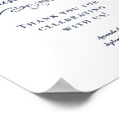 Teken Ons Gastboek Elegante Blauwe Bruiloft Poster (Hoek)