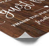 Teken ons gastboek Westerse bruiloft bord Poster (Hoek)