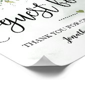 Teken ons gastbord huwelijks eucalyptus succulent poster (Hoek)