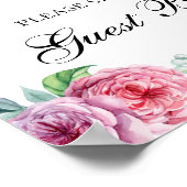 Teken ons gastenboek afdruk. Boho bloemen bruiloft Poster (Hoek)