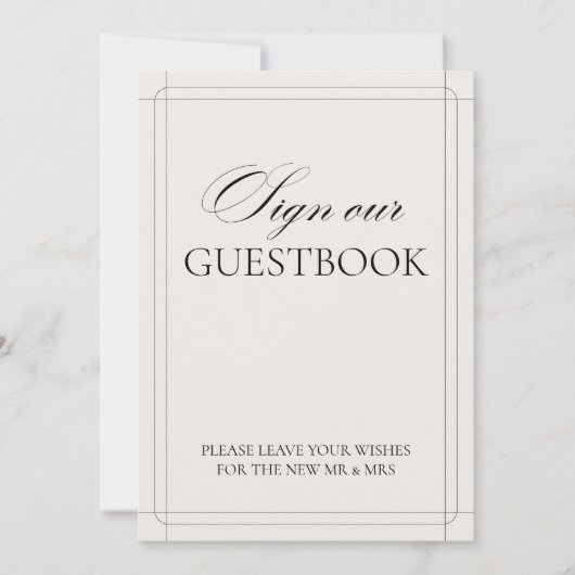 Teken ons gastenboek  lichtgrijs teken kaart (Voorkant)