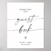 Teken ons gastenboek teken, bruiloft gast boek tek poster (Voorkant)