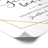 Teken ons gastenbord met een trouwdouche met groen poster (Hoek)