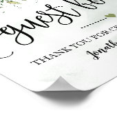 Teken ons gastendoek trouw eucalyptus succulent poster (Hoek)