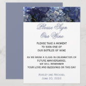 Teken Ons Wijn Hortensia Bord Kaart (Voorkant / Achterkant)