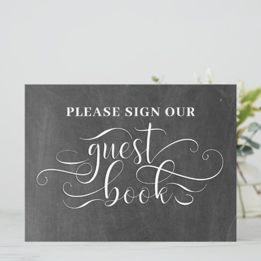 Teken onze gastenboek Trouwtafel Kaart (Staand voorkant)