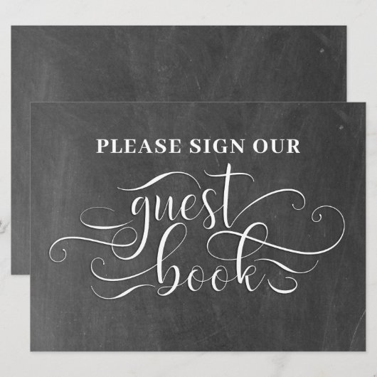 Teken onze gastenboek Trouwtafel Kaart (Voorkant / Achterkant)