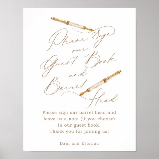 Teken onze gastenboek & vat hoofd Waterverf Pen Poster (Voorkant)