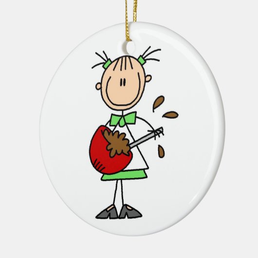 Teken op figuur Baker Mixer Batter Keramisch Ornament (Links)