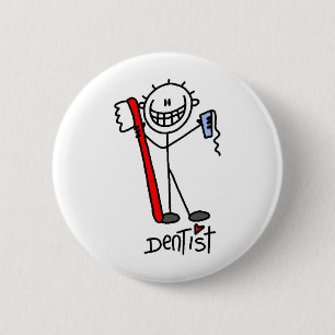 Teken op figuur Dentist Ronde Button 5,7 Cm