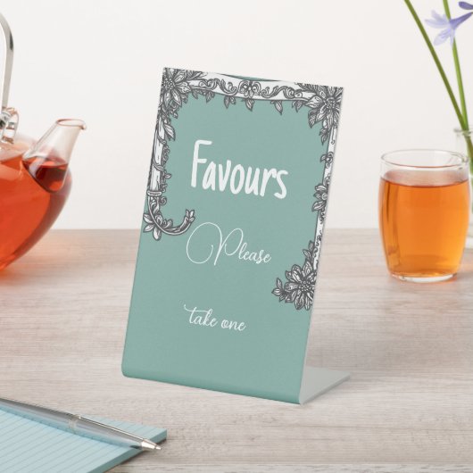 Teken op het tafelblad reclamebord met voetstuk (Insitu)