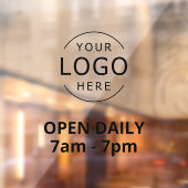 Teken Open Dagelijks Uw Eigen Logo Winkel Raamsticker (Vel 2)