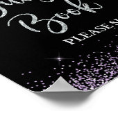 Teken Paarse en Zilverige Confetti voor gastboekpa Poster (Hoek)