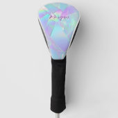 Teken & Paarse Iriserende Ontwerp, Script Naam Golfheadcover (Voorkant)