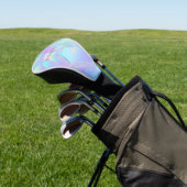 Teken & Paarse Iriserende Ontwerp, Script Naam Golfheadcover (Insitu)