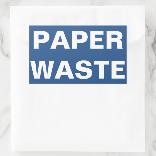 Teken papierafval rechthoekige sticker (Tas)