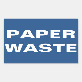 Teken papierafval rechthoekige sticker