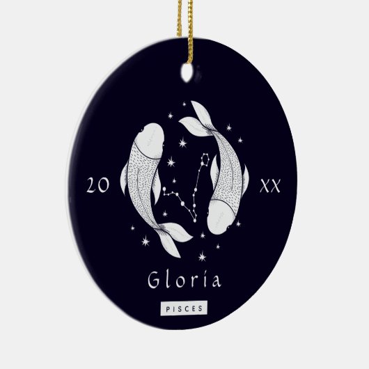 Teken Pisces Fish Constellation Horoscope Naam Jaa Keramisch Ornament (Rechts)